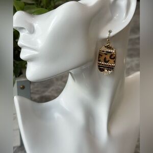 💙 2 for $12 Leopard Print Gold Drop Earrings fishhook easy on